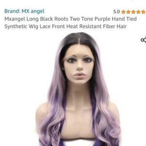 Mxangel purple black blond wig